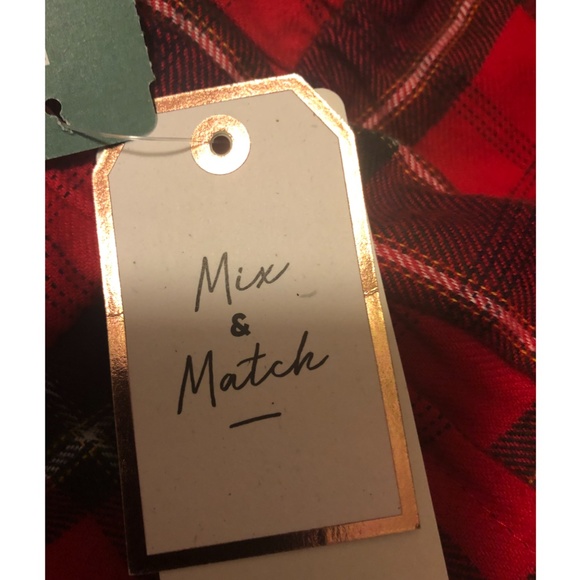 Red tartan organic cotton cabin lounge check pants NWT - Picture 7 of 11